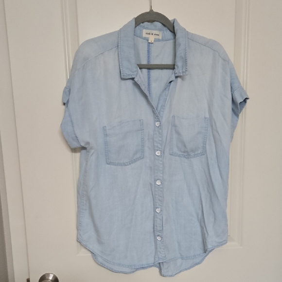 cloth & stone Tops - Cloth & Stone Sky Blue Tencel Shirt